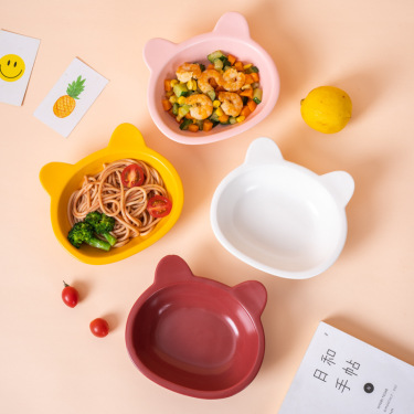 Cartoon Cat Ceramic Bowl Children Tableware Creative Food Bowl—1